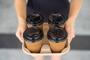 junior copywriter with coffees