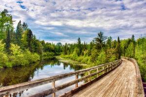 bear skin state trail bridge in wisconsin