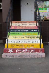 fantasy stairs of book titles