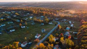 sunset over small town america