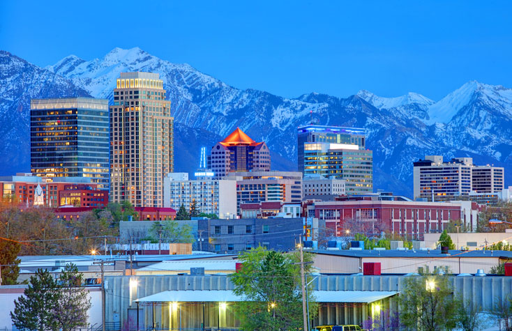 salt lake city utah at sunrise