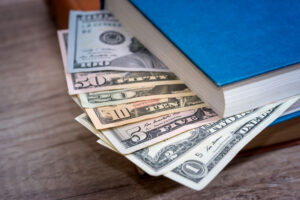 book full of cash